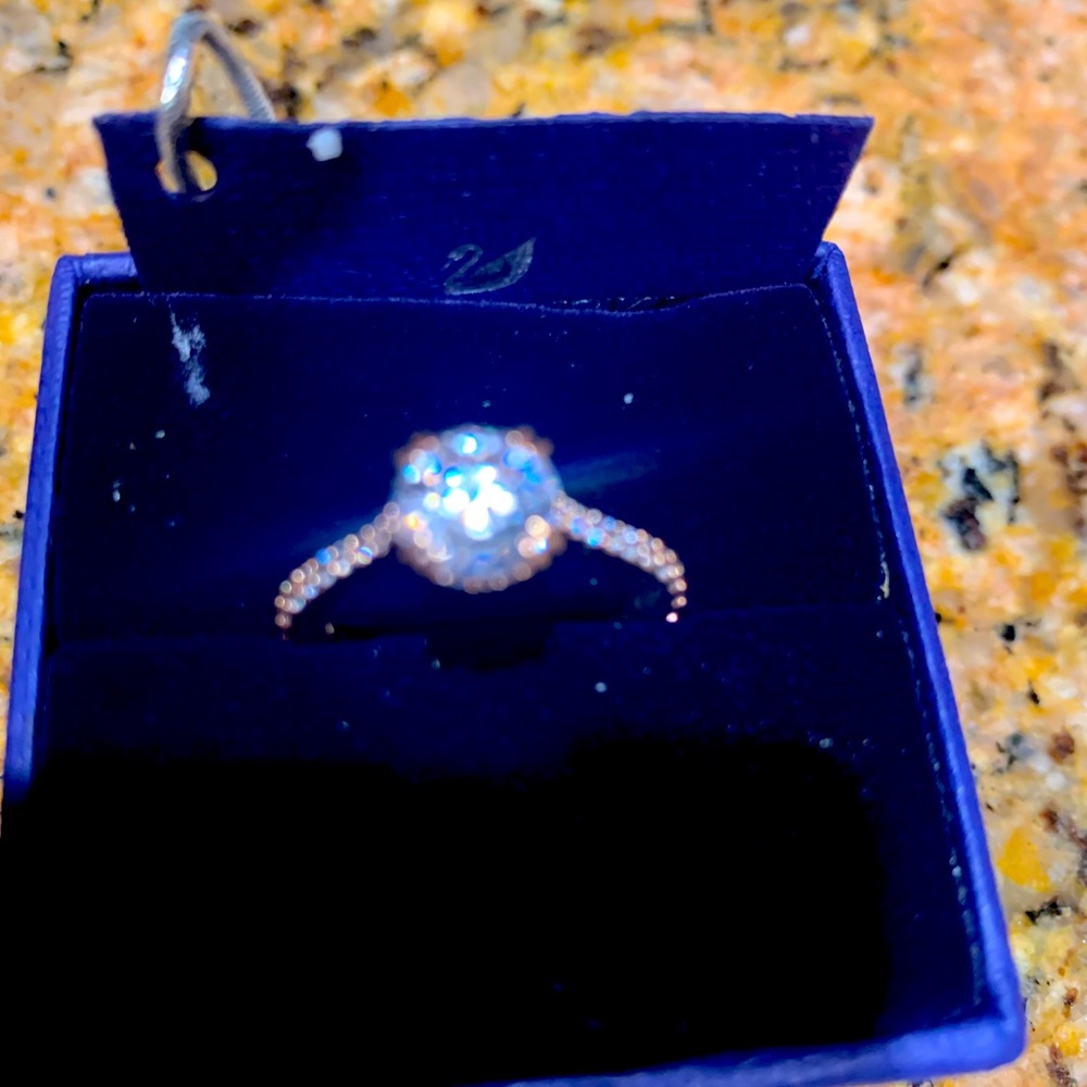 Brand new rare authentic rose gold like Dimond Swarovski ring size 5.2 /6-6.5 US